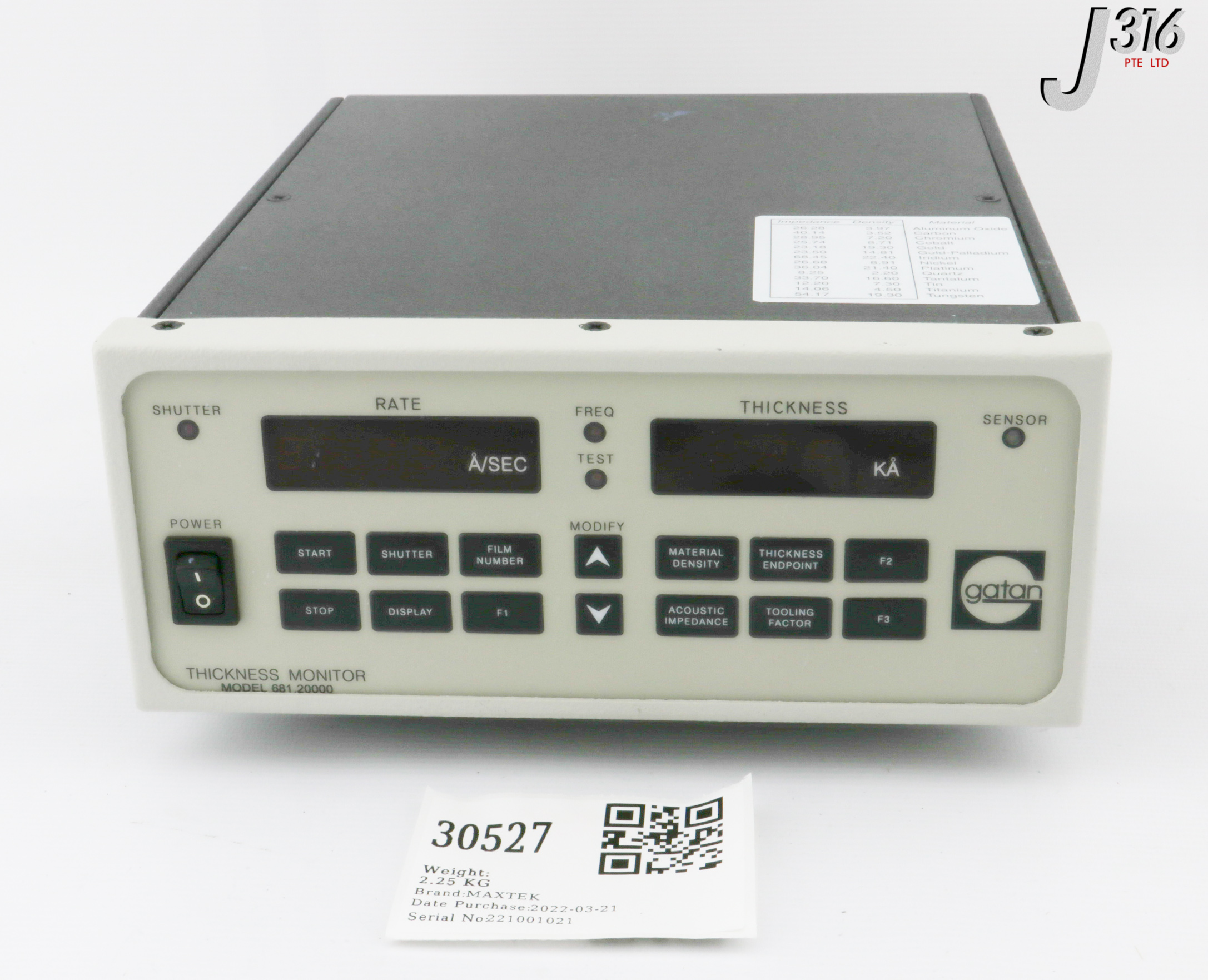 ティーズ 30527 MAXTEK THICKNESS MONITOR, 681.20000 TM350 | eBay